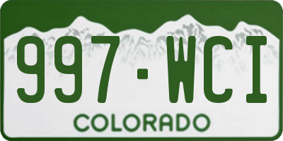 CO license plate 997WCI