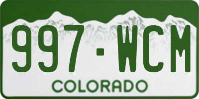 CO license plate 997WCM