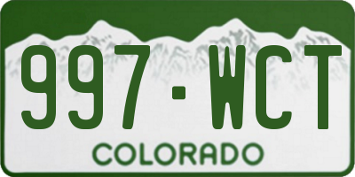 CO license plate 997WCT