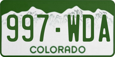 CO license plate 997WDA