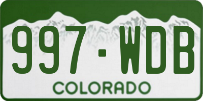 CO license plate 997WDB
