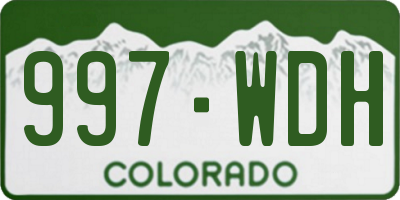 CO license plate 997WDH