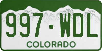 CO license plate 997WDL