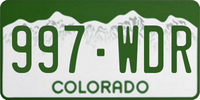 CO license plate 997WDR