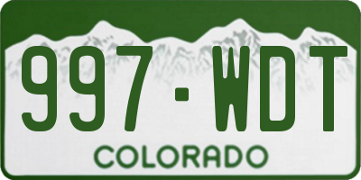 CO license plate 997WDT