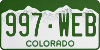 CO license plate 997WEB