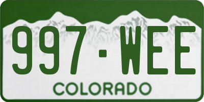 CO license plate 997WEE