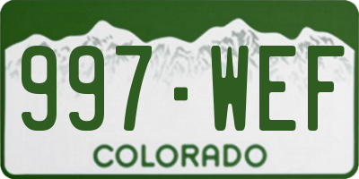 CO license plate 997WEF