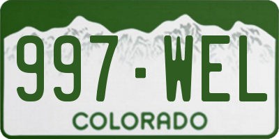 CO license plate 997WEL