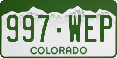 CO license plate 997WEP