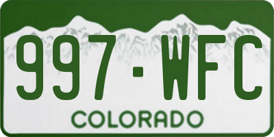 CO license plate 997WFC