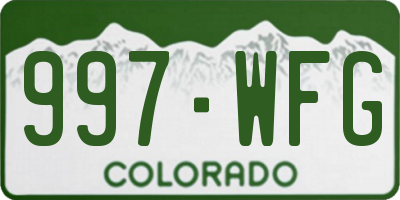 CO license plate 997WFG