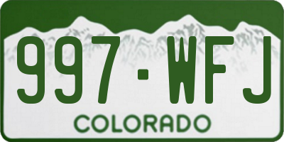 CO license plate 997WFJ
