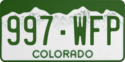 CO license plate 997WFP