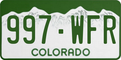 CO license plate 997WFR