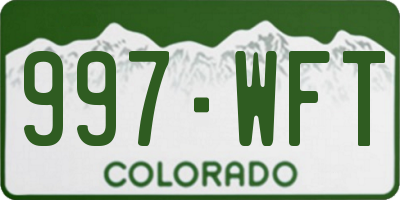 CO license plate 997WFT