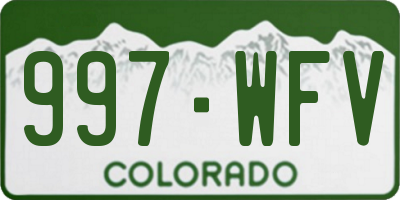 CO license plate 997WFV