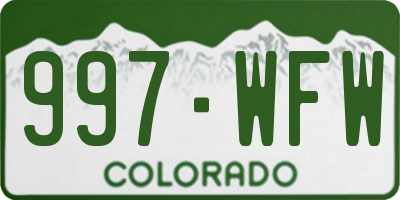 CO license plate 997WFW