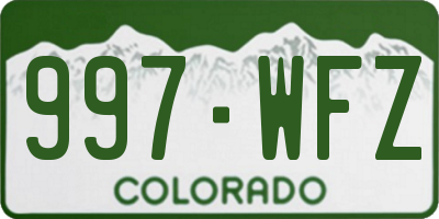 CO license plate 997WFZ