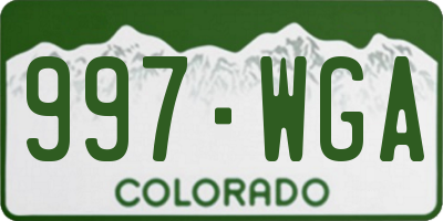 CO license plate 997WGA