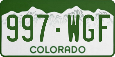 CO license plate 997WGF