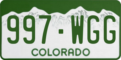 CO license plate 997WGG