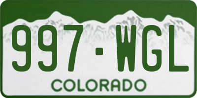 CO license plate 997WGL