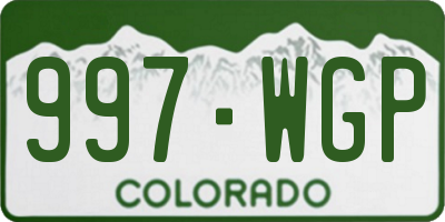 CO license plate 997WGP