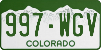 CO license plate 997WGV