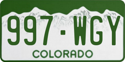 CO license plate 997WGY