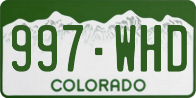 CO license plate 997WHD