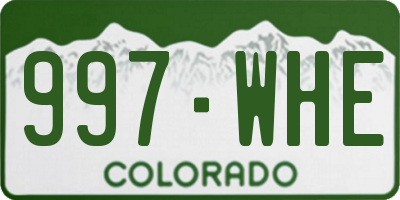 CO license plate 997WHE