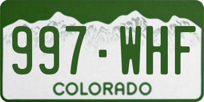 CO license plate 997WHF