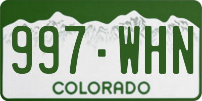 CO license plate 997WHN
