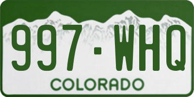 CO license plate 997WHQ