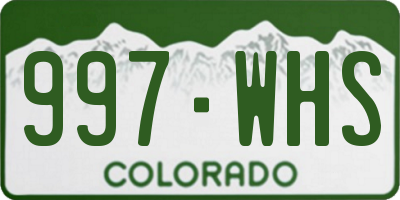 CO license plate 997WHS