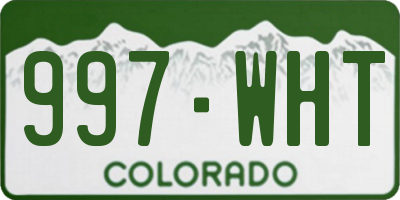 CO license plate 997WHT