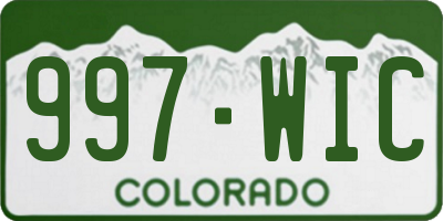 CO license plate 997WIC