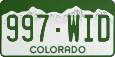CO license plate 997WID