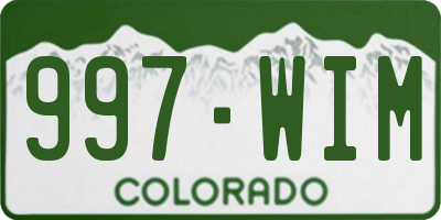 CO license plate 997WIM