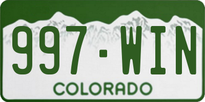CO license plate 997WIN