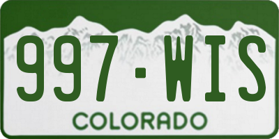 CO license plate 997WIS