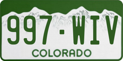 CO license plate 997WIV