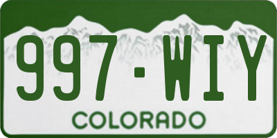 CO license plate 997WIY