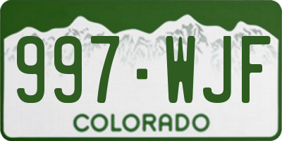 CO license plate 997WJF