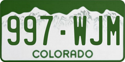 CO license plate 997WJM