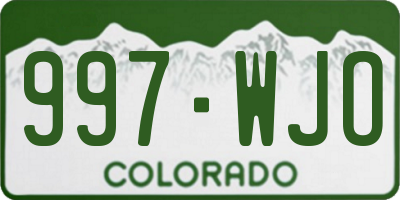 CO license plate 997WJO