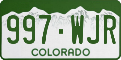 CO license plate 997WJR
