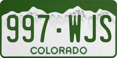 CO license plate 997WJS