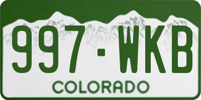CO license plate 997WKB